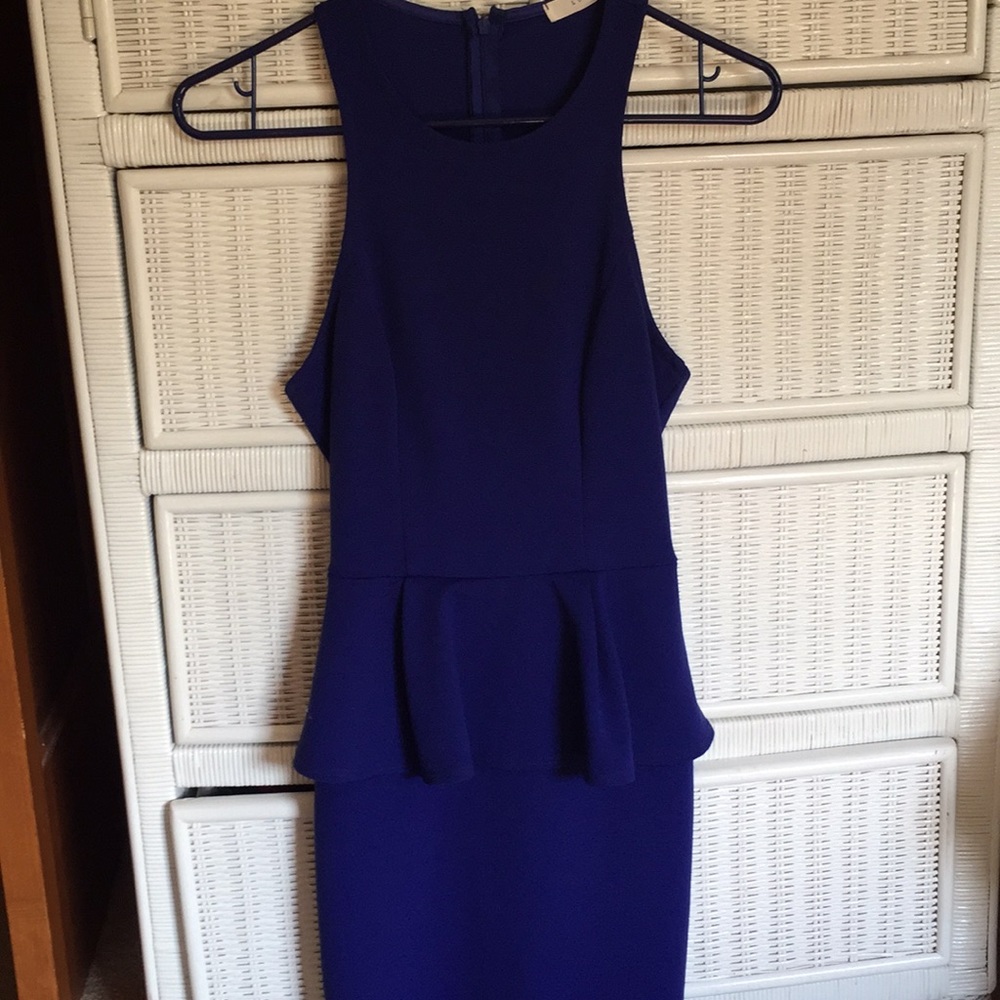 Blue Lush bodysuit peplum fitted dress